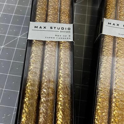 Max Studio Gold Candle Tappers 4 Boxes of 6 