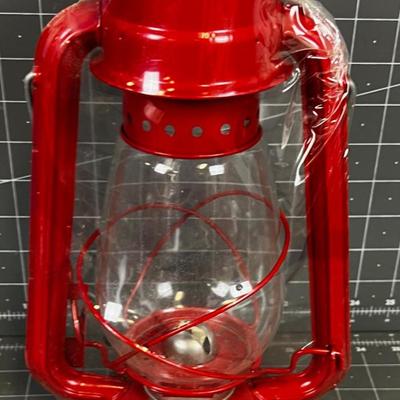 Globe Brand #707 Red Kerosene Lantern, New old Stock