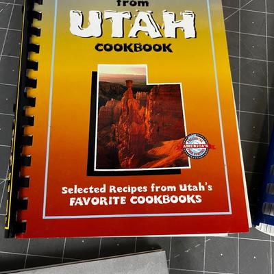 (5) Collection of Cook Books: Utah Regional, Lion House, Utah, Cowboy, Jackson Hole