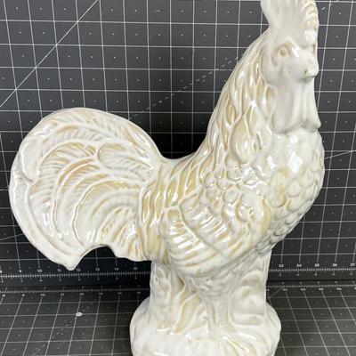 White Ceramic Rooster, NEW 