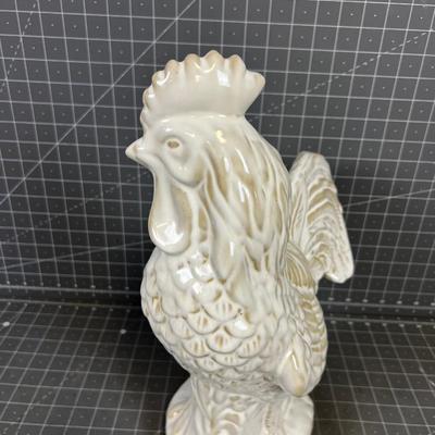 White Ceramic Rooster, NEW 