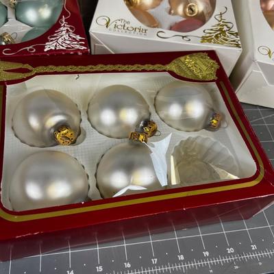 Several Boxes of Glass Ornaments USED 