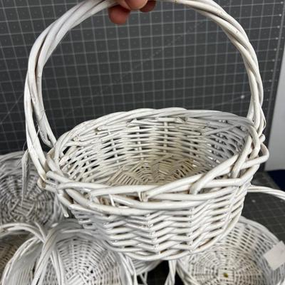 Lot of White Small China Baskets 