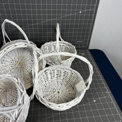 Lot of White Small China Baskets 