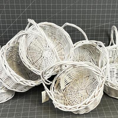 Lot of White Small China Baskets 