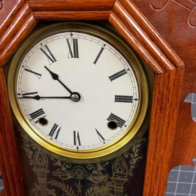 Antique Oak Breakfast Clock