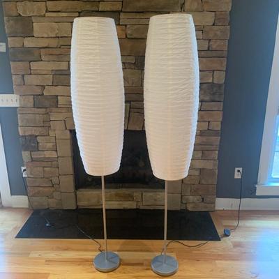 Pair of Paper Lantern-style Floor Lamps (LR-KW)
