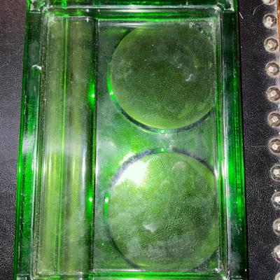 Vintage Green two Place Inkwell Desk