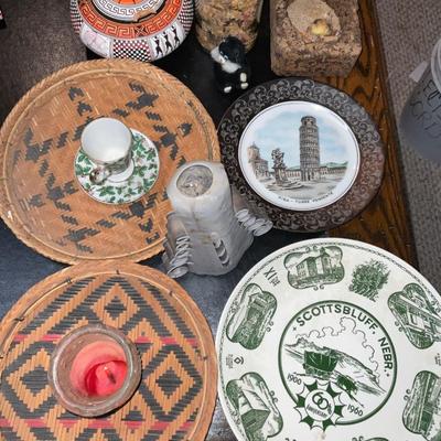 Vintage Miscellaneous plates, candle and pottery