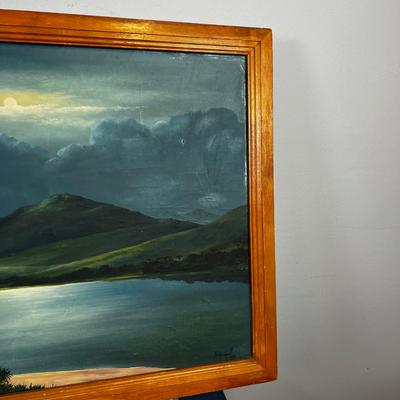 Original Oil Paint of the Moon Lake dated 1959 signed SCHUAWALOF F
