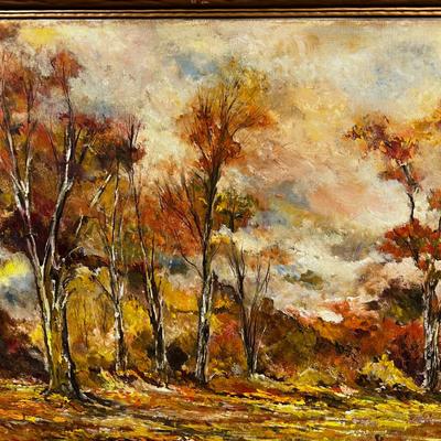 Original Oil Painting of Landscape. By H. SCHILPEROORT Fall Foliage