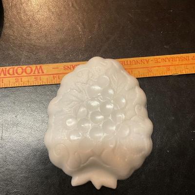 Two Vintage milk glass dishes.