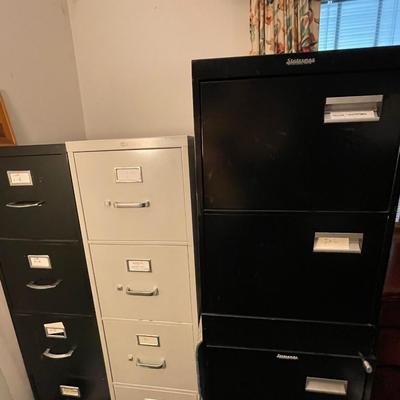 3 metal file cabinets