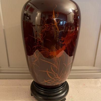 Made in Saigon Vietnam - Lovely hand painted translucent flower vase - Pre Ho Chi Minh