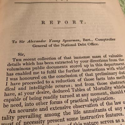 c.1860 Insurance Industry Annuity Publication - Alexander Glen Finlaison - Hardback