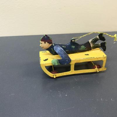 Vintage sled ornament