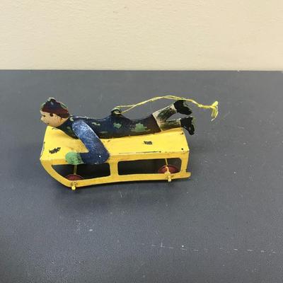 Vintage sled ornament