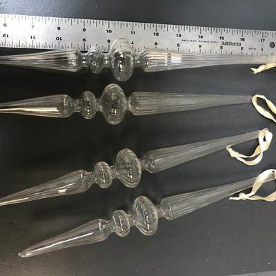 set of 4 handblown glass ornaments