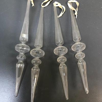 set of 4 handblown glass ornaments