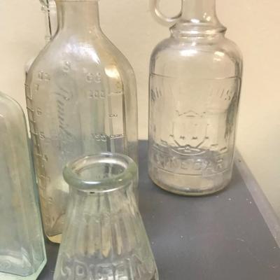 collection of vintage glass bottles including some hard to come by.