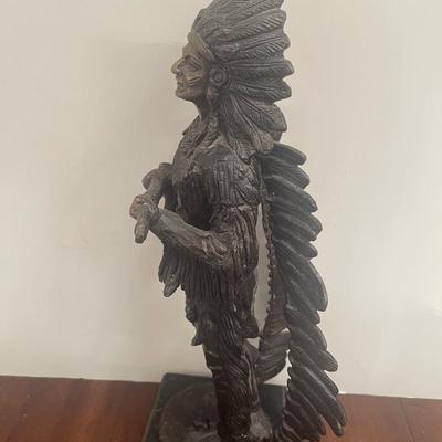 Carl Kauba Bronze Indian Bronze & Colored WAR  Statue 18” tall