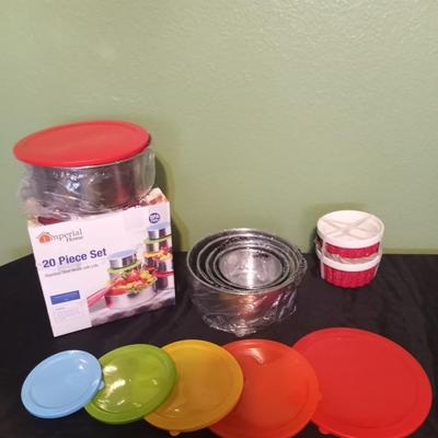 20 PIECES STAINLESS SLEEL BOWLS WITH LIDS
