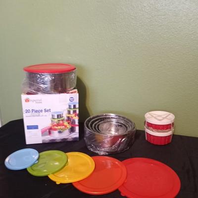 20 PIECES STAINLESS SLEEL BOWLS WITH LIDS