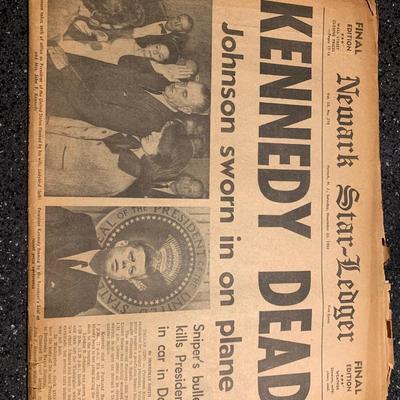 Kennedy shot newspaper 1963