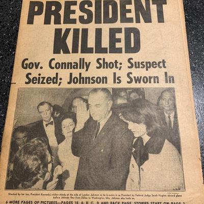 President Kennedy killed 1963 newspaper