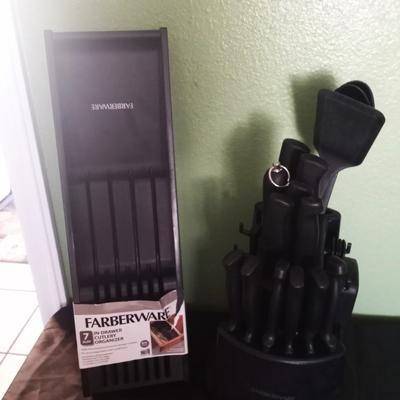 NEW FARBERWEAR IN DRAWER CUTERY ORGANIZER AND KNIVE SET & COOKING UTENSILS