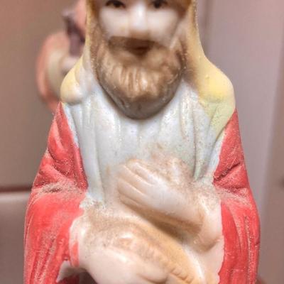 7 vintage ceramic Nativity scene figurines