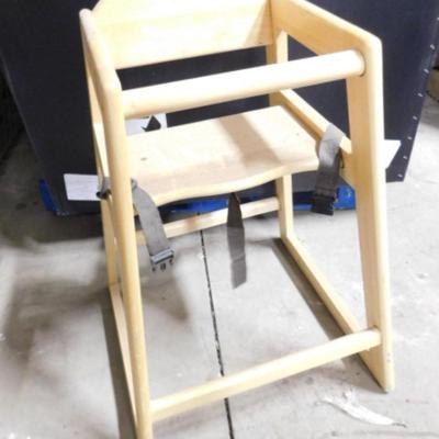 Set of Two Commercial Wood Finish Highchairs