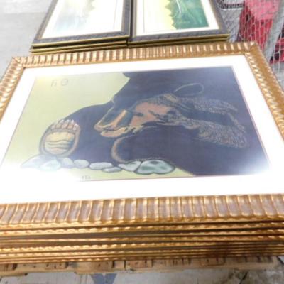 Set of 4 Black Bear Large Framed Print by Faren Sanders Crews