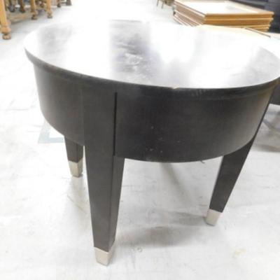 Contemporary Round Side Table with Glass Top