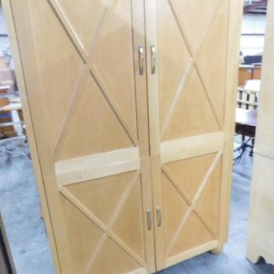 French Country Farmhouse Double Door Armoire with Sweater Drawer Cabinet