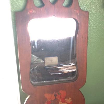 VINTAGE WOODEN FRAMED MIRROR