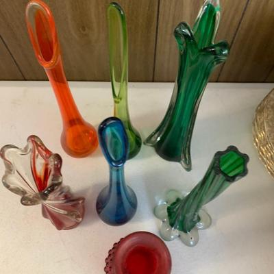 Stretch Art Glass Modern Vase Lot