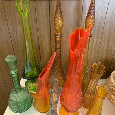 Tall Multi Color MCM Vase Lot
