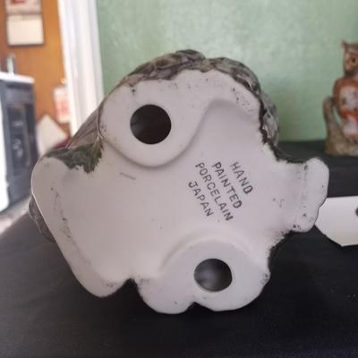 HAND PAINTED PORCELIAN OWL FIGURINES