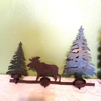 METAL MOOSE CANDLE HOLDER AND METAL TREE LIGHT