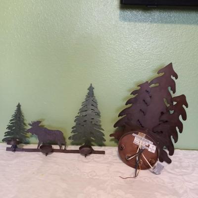 METAL MOOSE CANDLE HOLDER AND METAL TREE LIGHT