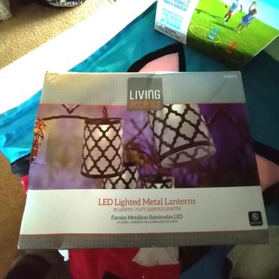 NEW LED METAL LANTERN LIGHTS-LAWN DART TOY- MACRAME PLANT HANGER AND MORE