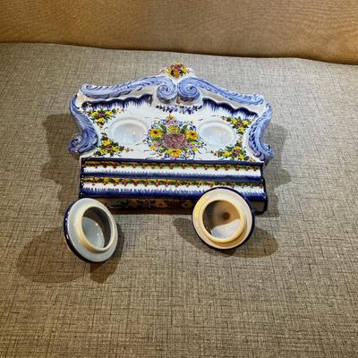 Inkwell Ceramic Vintage Made in Portugal