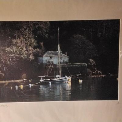 Mooring by Alastair Common Signed and Matted Print