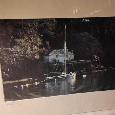 Mooring by Alastair Common Signed and Matted Print