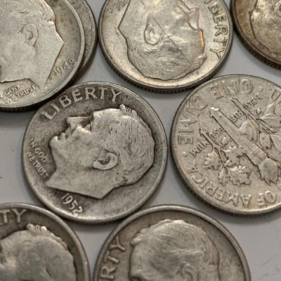 HUGE SILVER DIMES LOT 95 Coins ALL pre-1965 dimes.