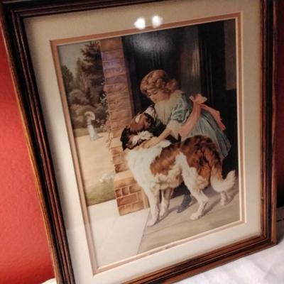 Delightful Victorian Print Framed and Matted