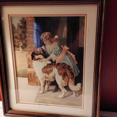 Delightful Victorian Print Framed and Matted