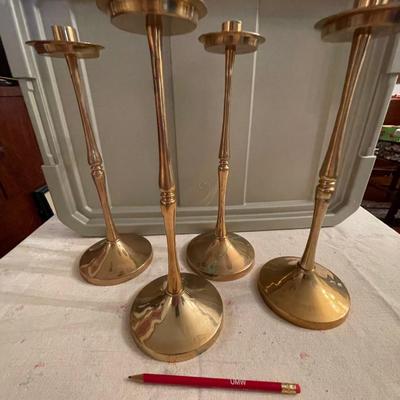 Large brass candlesticks - set of 4