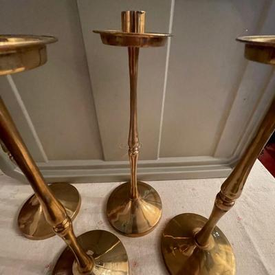 Large brass candlesticks - set of 4